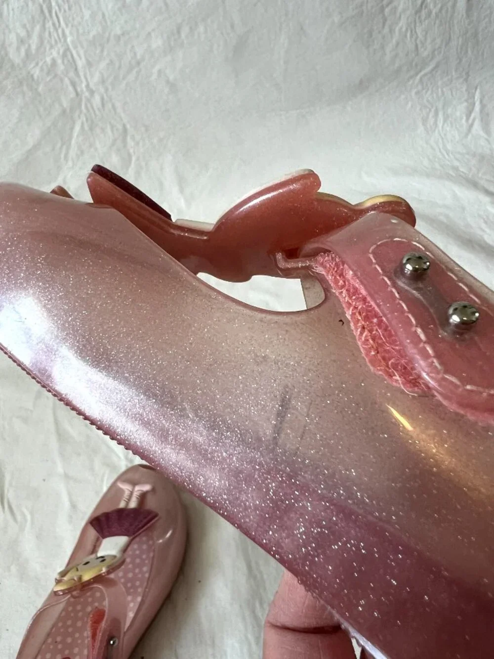 Mini Melissa mary janes Ultragirl jelly shoes Ballerina dancer size 11 pink - Picture 10 of 12